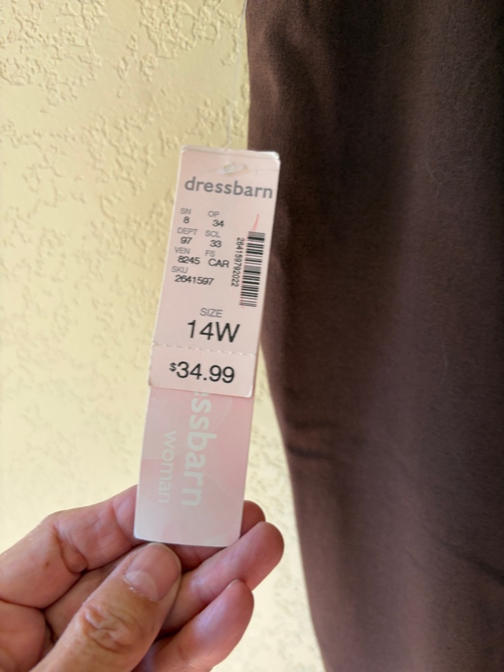 NWT dressbarn 2 Way Stretch Brown Straight Leg Pants - Picture 4 of 14